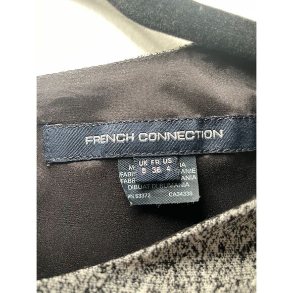 French Connection‎ Womens 4 Black & White Fast Powdered Pepper Flare Dress - Picture 5 of 7